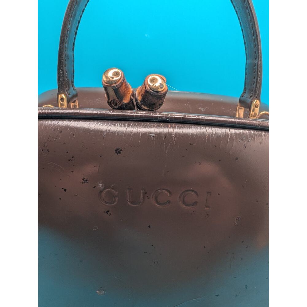 Authentic Vintage Gucci Tom Ford Era Bamboo Patent Leather Vanity Bag - Style 00 - Picture 2 of 11